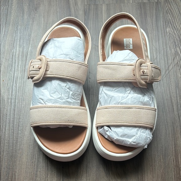 Fit Flop Pale Pink Button Sandals - Picture 1 of 5